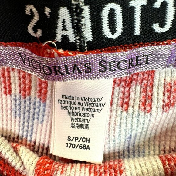 Victorias Secret Pajama PJ Set Womens Small Thermal Fair Isle Ski Red Holiday - Picture 6 of 7